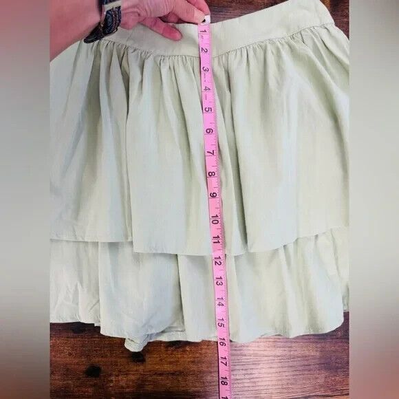 NWT Petal & Pup Shellie Mini Skirt Beige Wrap Style Ruffle Hem Size XS - Picture 7 of 7